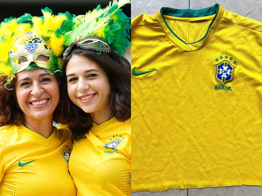 Brazil CBF 2012 NIKE World Cup CROP jersey M Women yellow FIFA Soccer vintage
